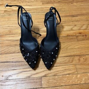 A New Day Black Beaded Women's Heels